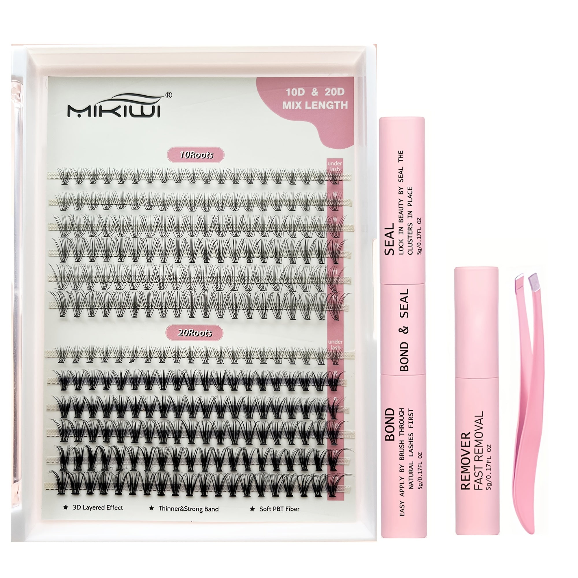 240Pcs Cluster Lashes 10D-40D D Curling Mix 9-16mm Lash Extensions