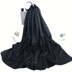 Pearlescent Satin Scarf Hijab Solid Shawl Classic Silk Head Wrap