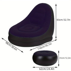 Portable Inflatable Sofa Lounge Chair with Footrest & Pump