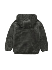 Girls Fleece Hooded Zipper Jacket Winter Outerwear