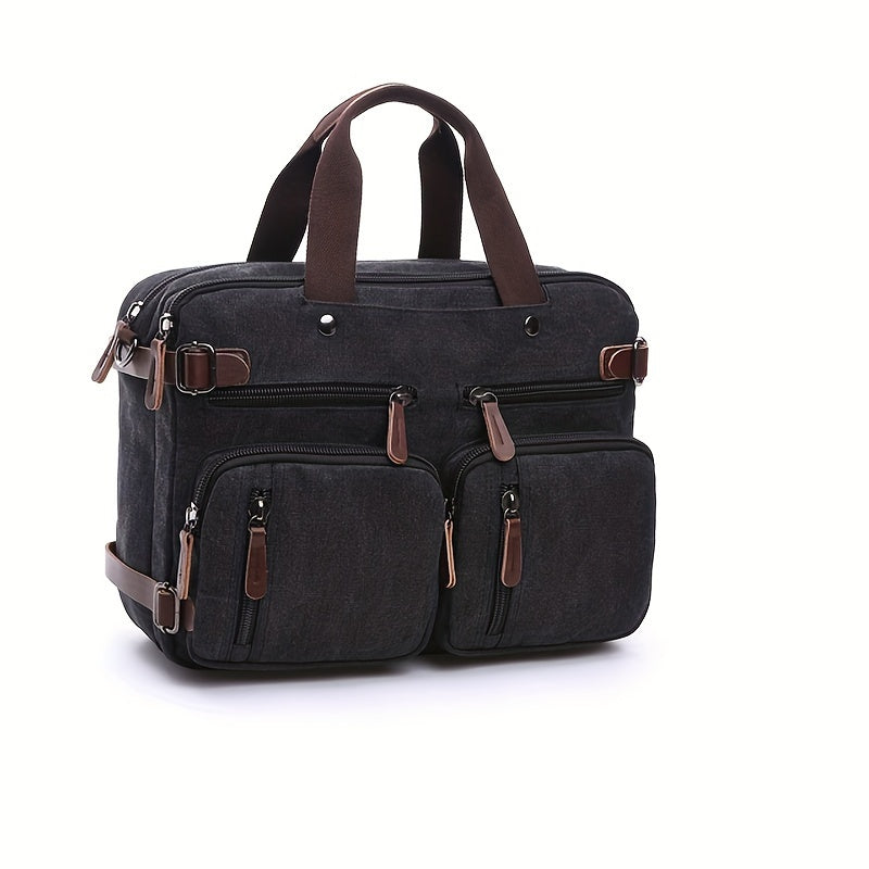 Canvas Laptop Bag with Laptop Compartment & Adjustable Shoulder Strap