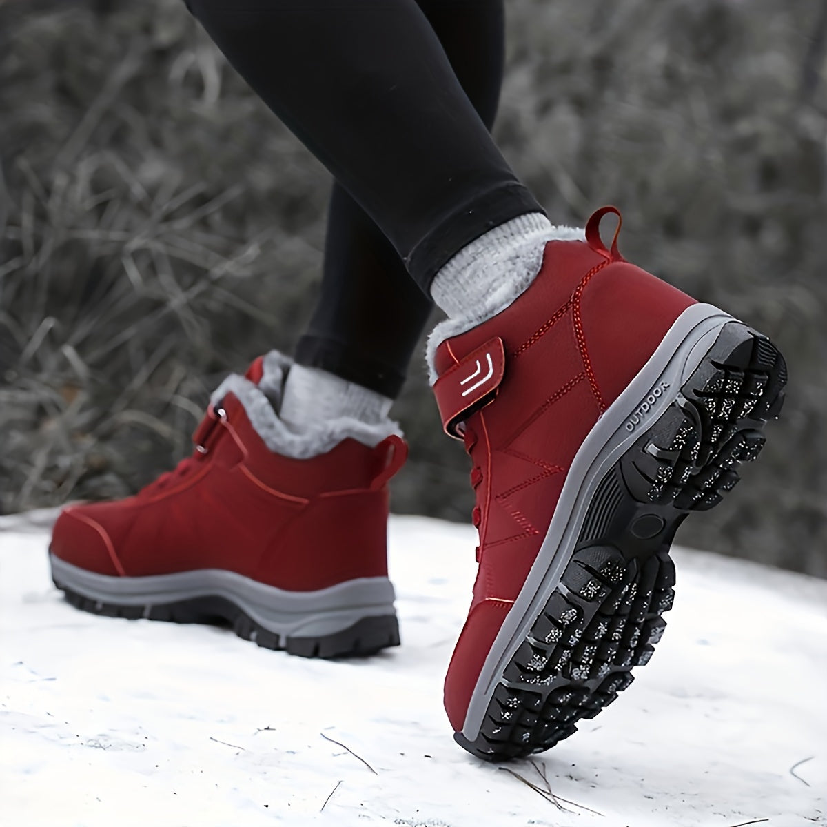 Thick Sole Non Slip Tactical Hiking Shoes Slip On Waterproof Ankle Boots