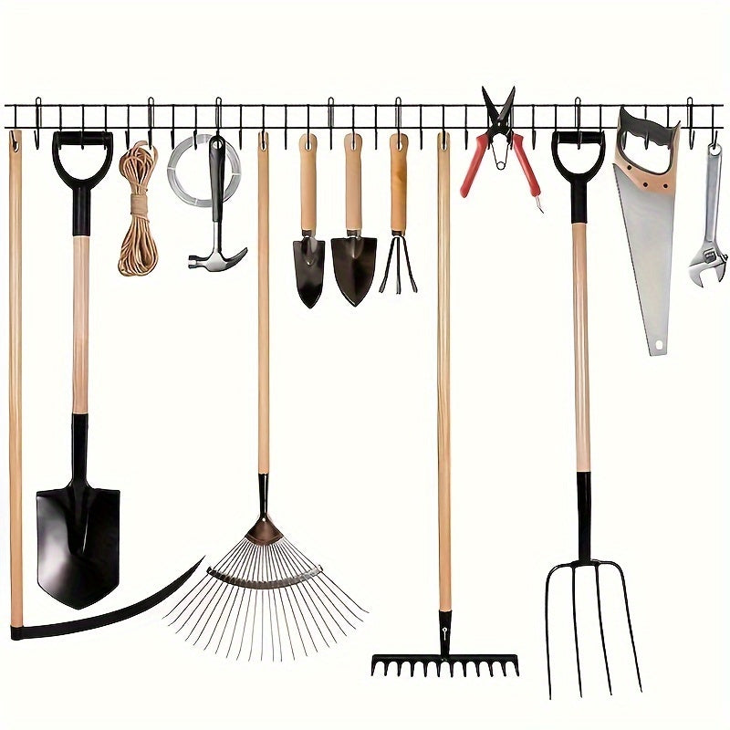 Heavy Duty Wall Storage Rack for Garden Tools Shovel Rake Broom