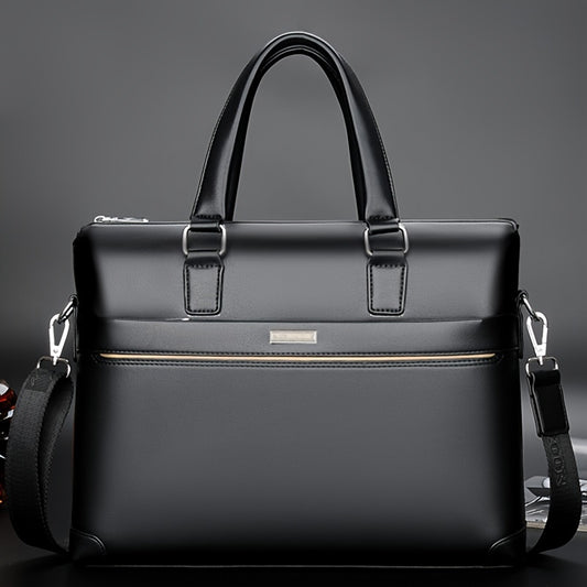 BAODIDAISHU Men's PU Leather Laptop Briefcase Top Handle Bag