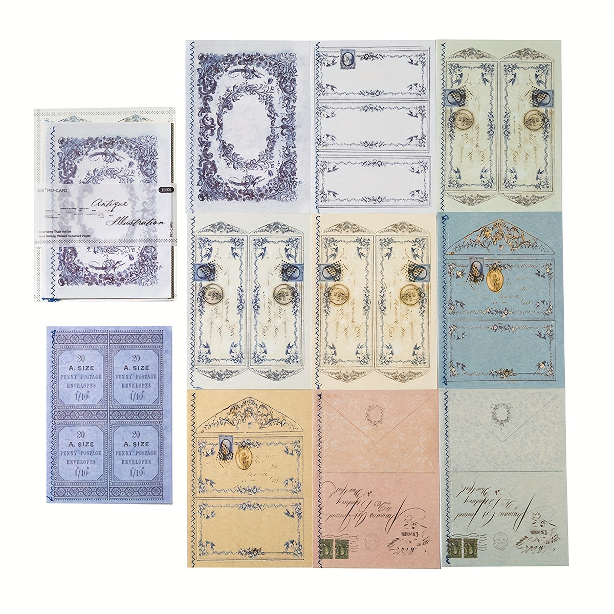 10pcs Hand Sewing Thread Material Paper for DIY Collage Journal Decoration