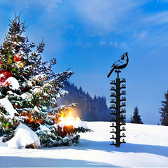 Metal Snow Gauge Large Iron Snowfall Measuring Rod Bird Shape