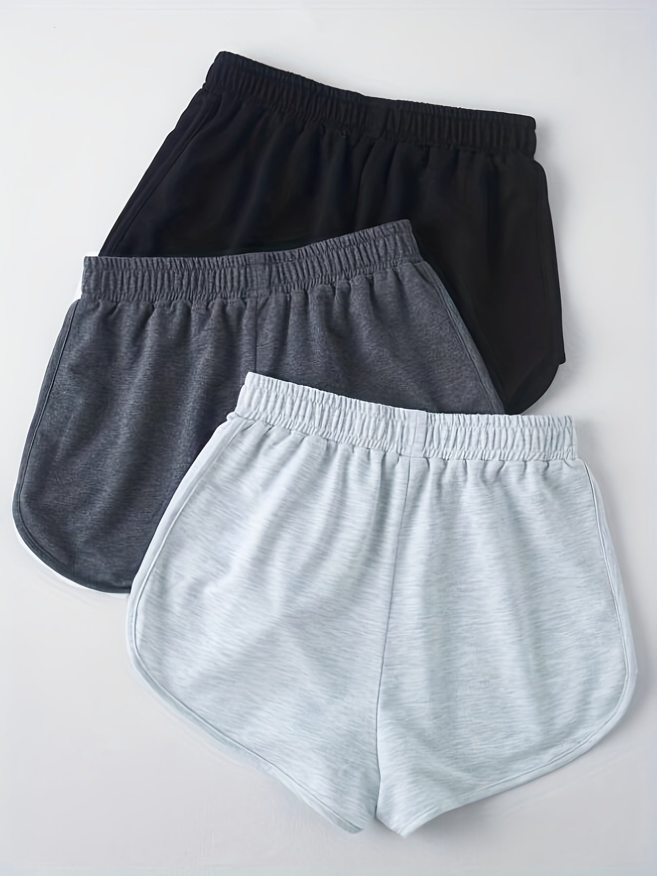 3 Pack Letter Print Drawstring Shorts for Women