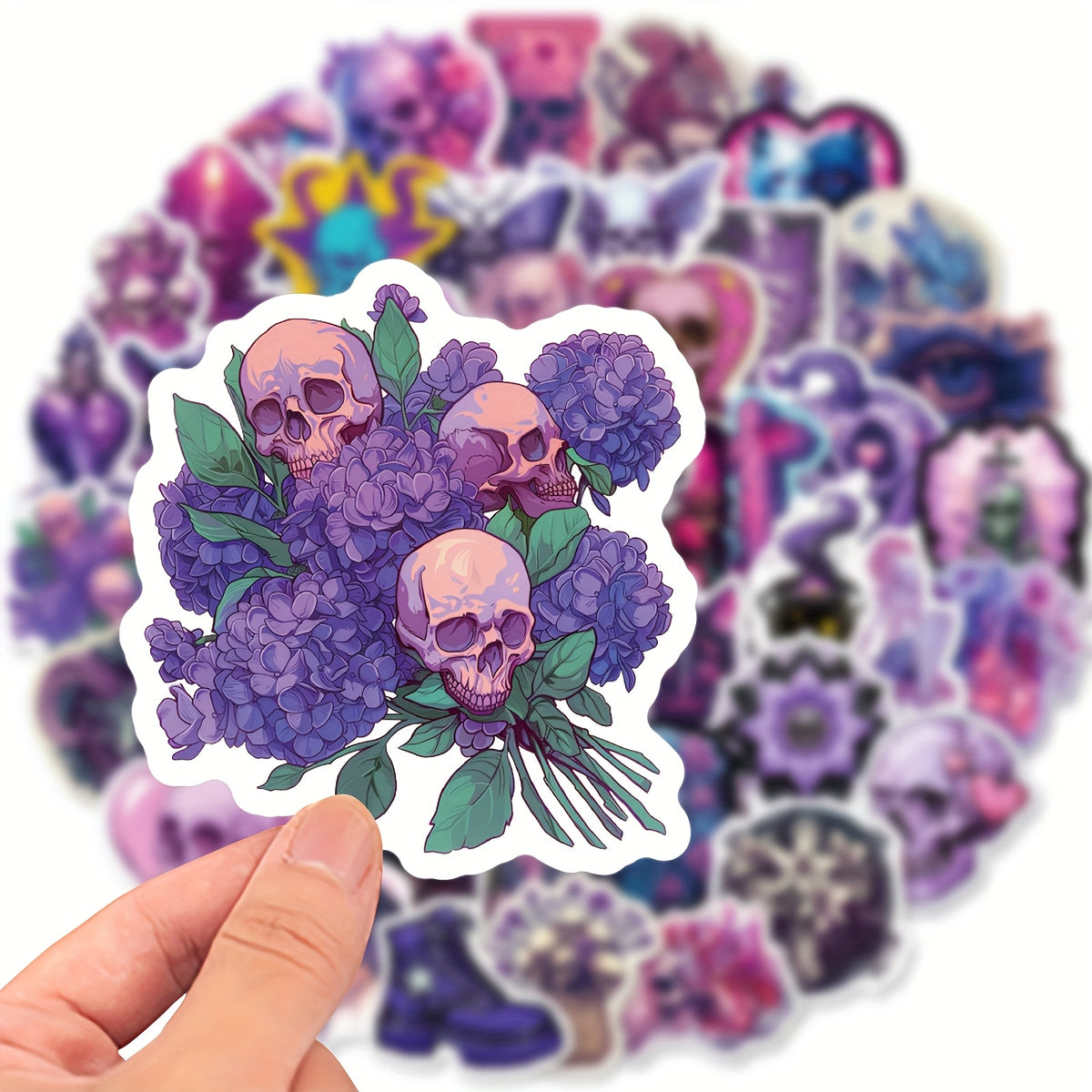50pcs Cartoon Gothic Skull Graffiti Stickers for Decorations