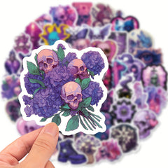 50pcs Cartoon Gothic Skull Graffiti Stickers for Decorations