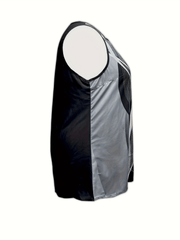  Colorblock Stripe Notched Neck Tank Top