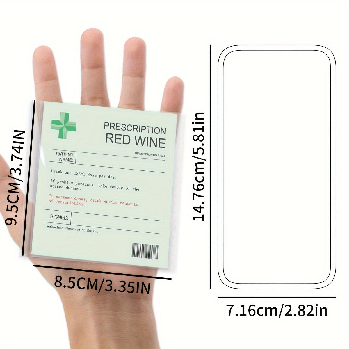6pcs Prescription Wine Label Funny Vinyl Sticker