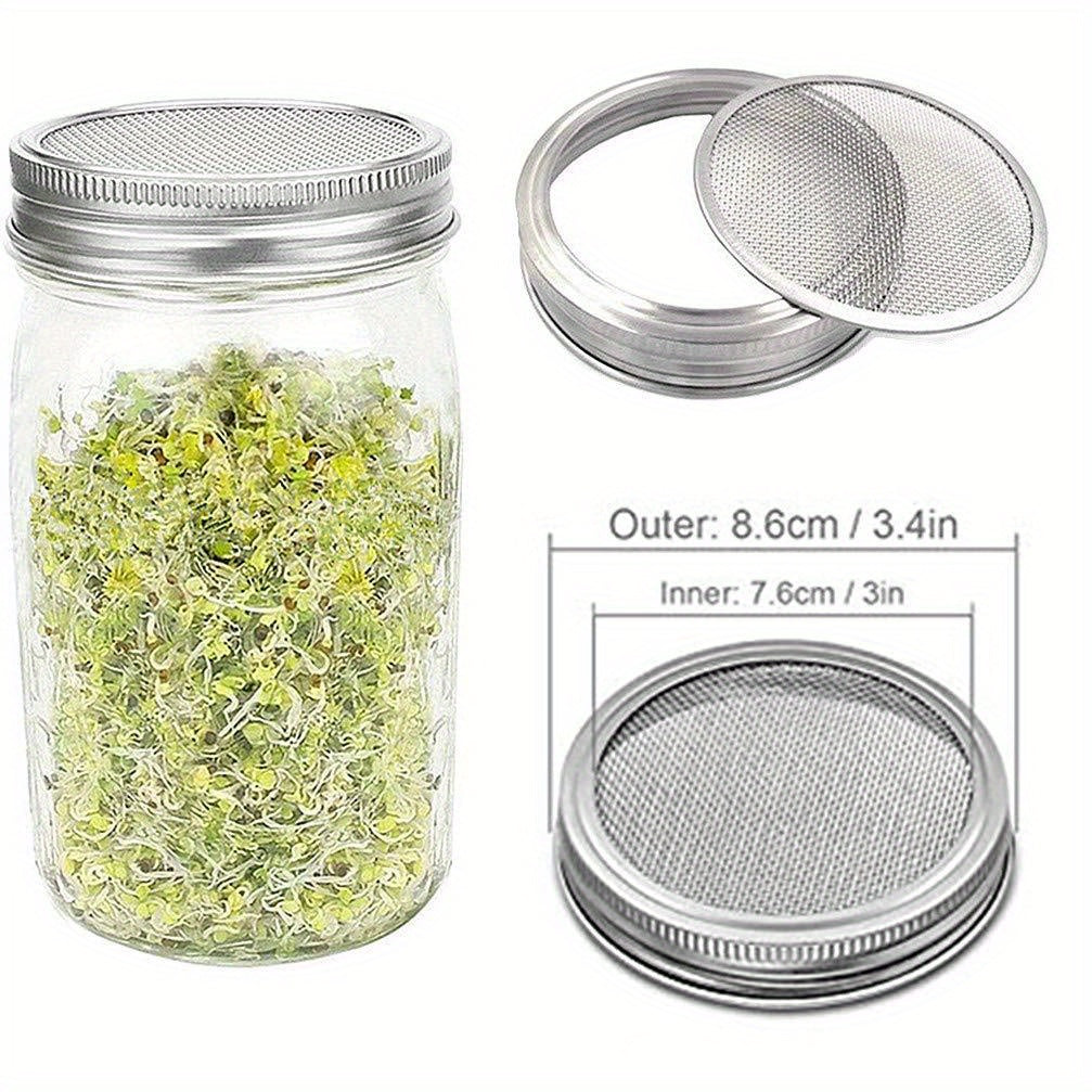 Stainless Steel Mesh Lid Sprouting Kit for Homegrown Sprouts
