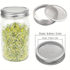 Stainless Steel Mesh Lid Sprouting Kit for Homegrown Sprouts