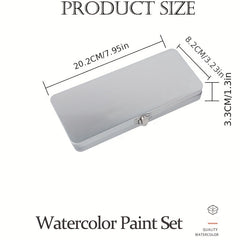 50-Color Watercolor Paint Set - Solid, Pearl, Fluorescent, Glitter, Metallic