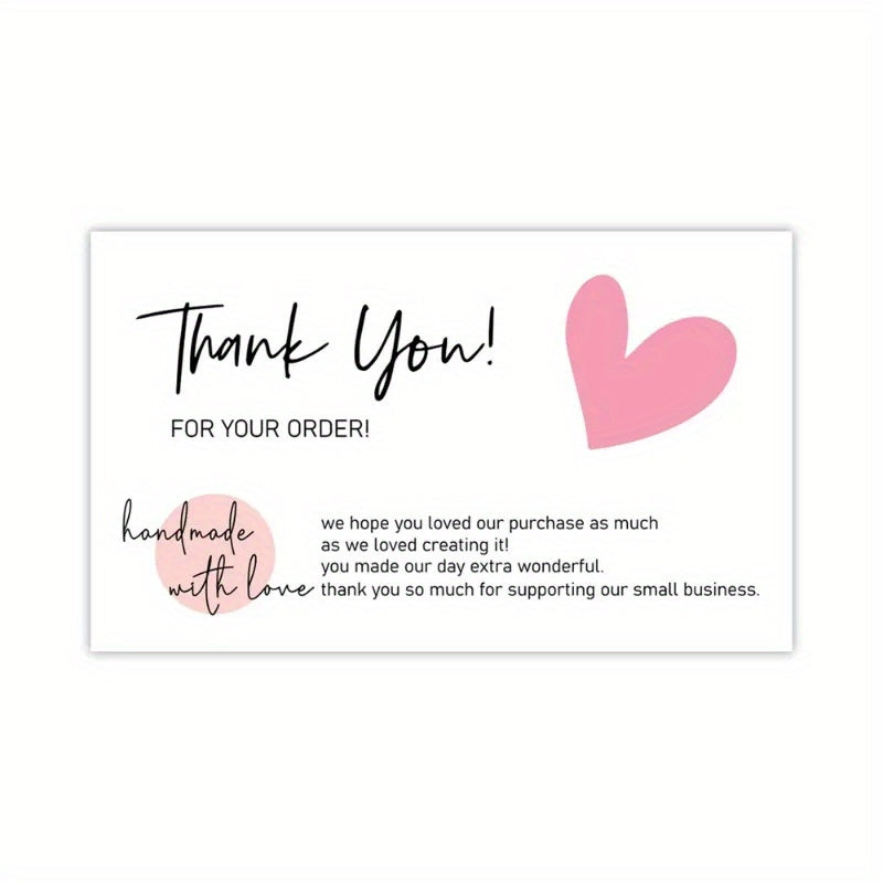 Pink Coated Paper Thank You Card Business Bag Gift Decoration
