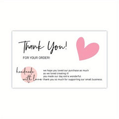 Pink Coated Paper Thank You Card Business Bag Gift Decoration