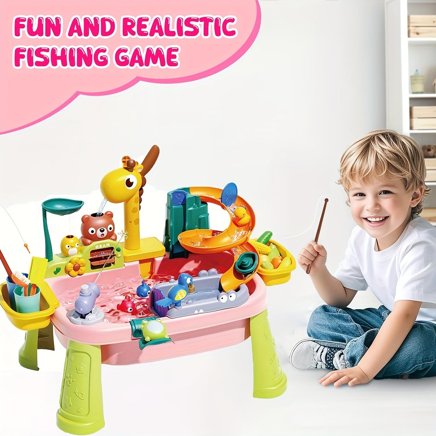 4 In 1 Mini Water Table with Removable Legs Kitchen Sink Toy