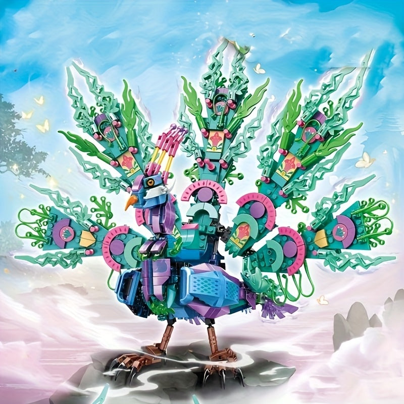 National Phoenix Nine Peacock Eagle Mech Robot Building Blocks Toy Gift 1000pcs