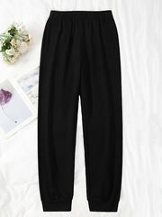 Smile Graphic Print Drawstring Jogger Sweatpants Women's Clothing