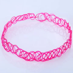 12pcs Chokers Pendant Stretch Elastic Jewelry Henna Tattoo Cosplay Hair Accesor