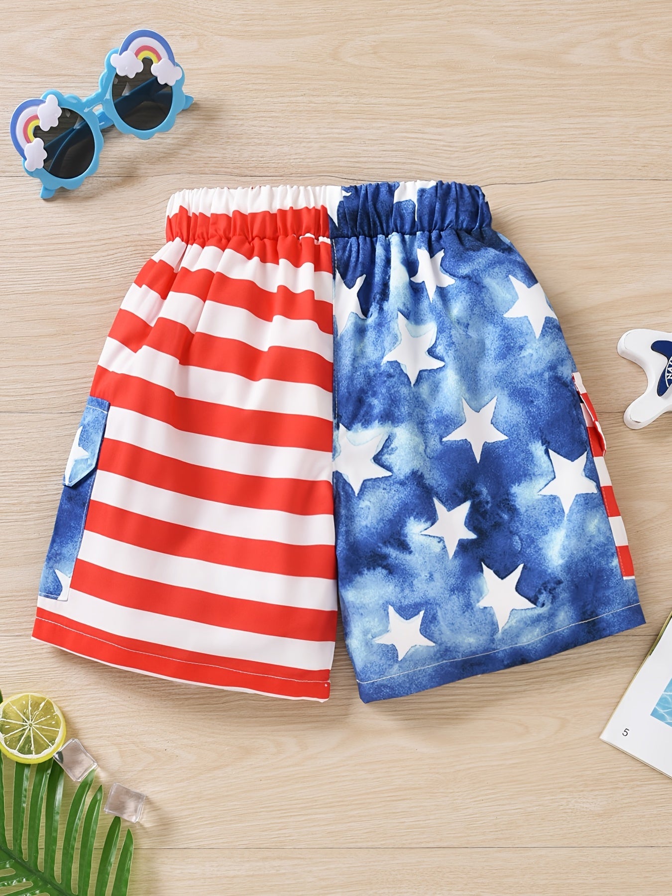 Boys American Flag Swim Beach Pants Independence Clothes