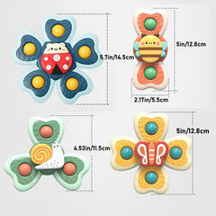 Colorful Cartoon Animal Suction Cup Spinning Top Toy