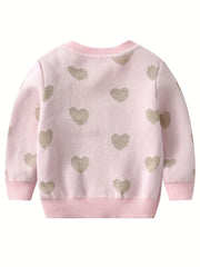Toddler Girls' Knit Sequin Star Button Sweater