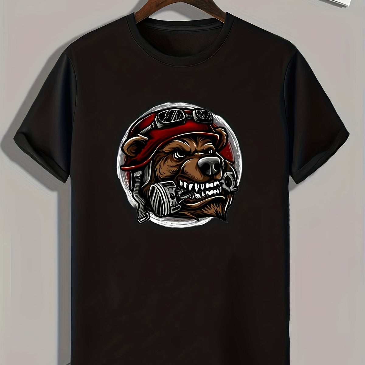 Wolf Print Men's Graphic T-shirt Casual Comfy Tee for Summer