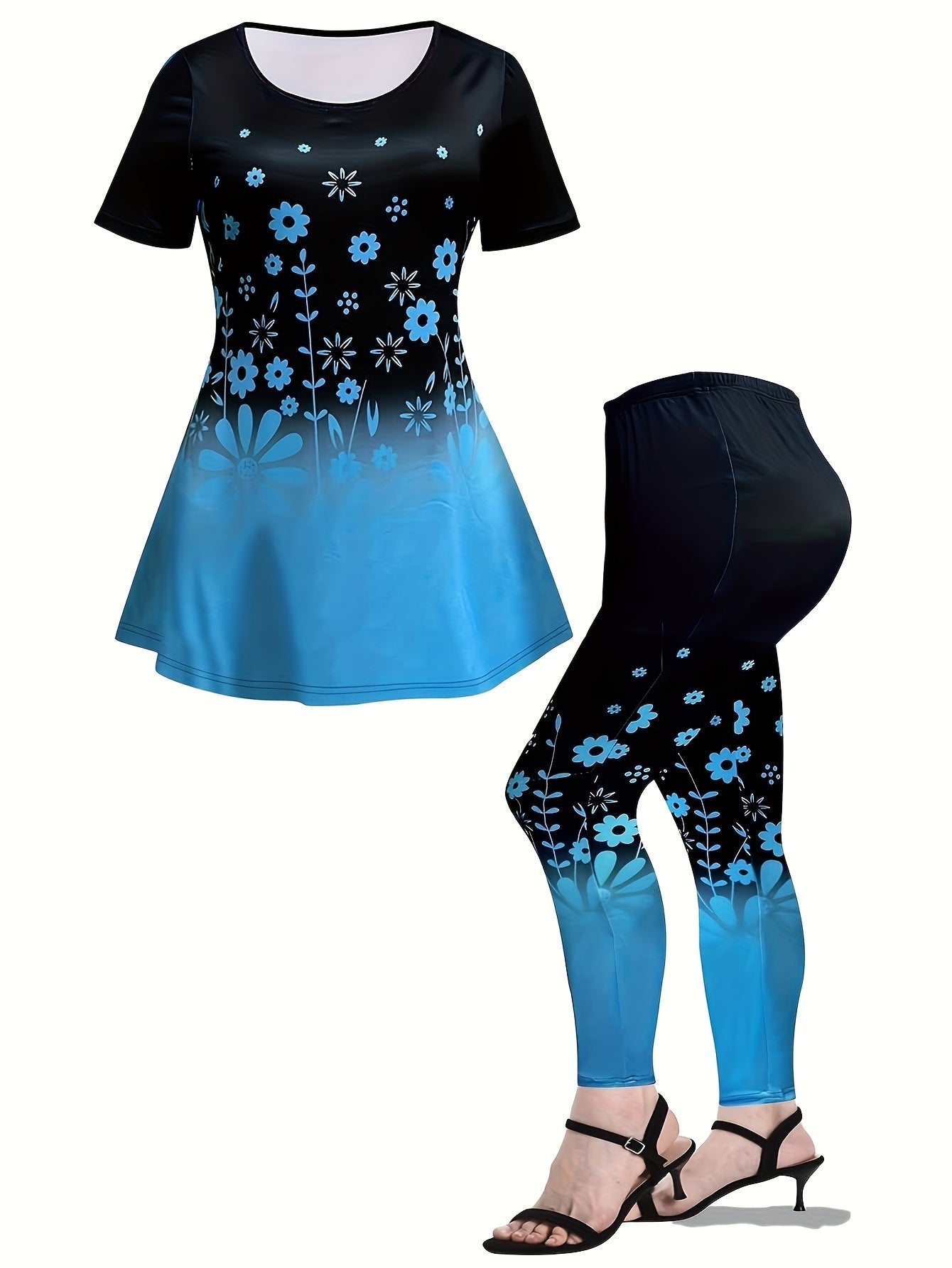  Tie Dye Butterfly Print Top & Leggings Set