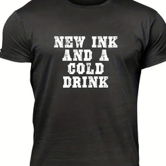 Men's Letter Print T Shirt for Summer Outdoor Activities