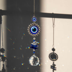 3pcs Evil Eye Suncatchers With Crystal Prism Balls Window Hanging
