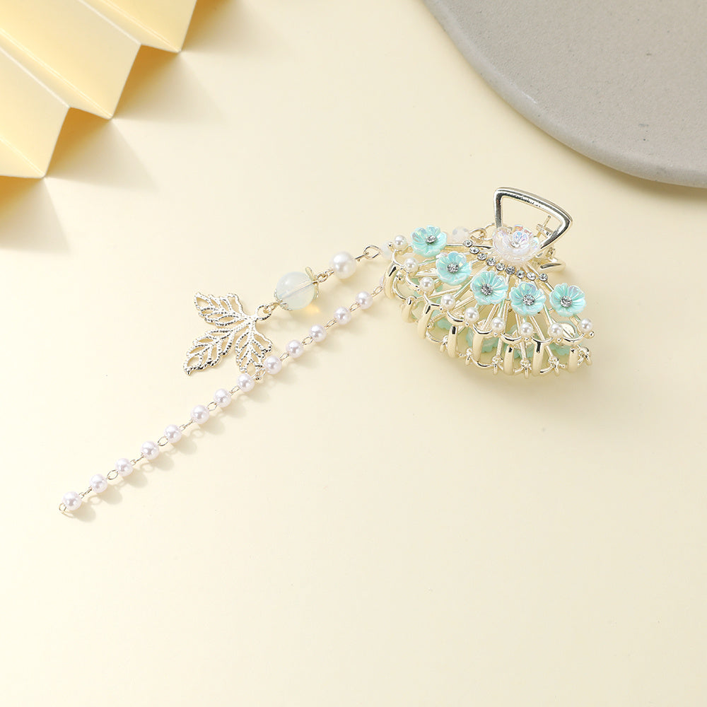 Butterfly Fan Tassel Hair Claw Clip Vintage Style Strong Grip Hair Jaw Clip