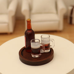 Dollhouse Food Play Beer Cup Wine Bottle Tray Model DIY