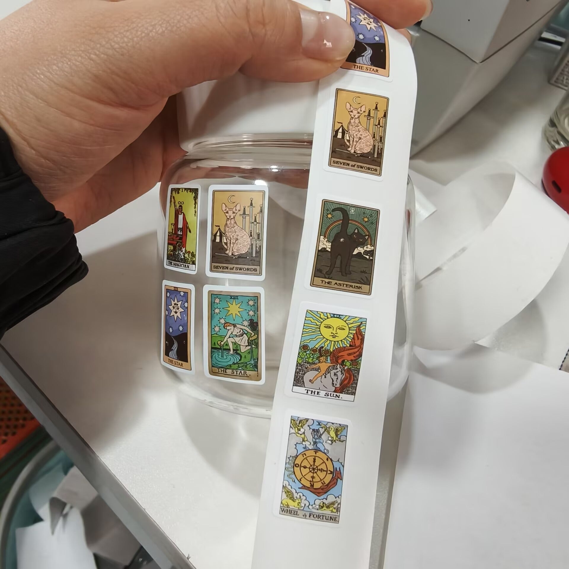 500 Reusable Tarot Stickers Roll - Unique Cartoon Decals