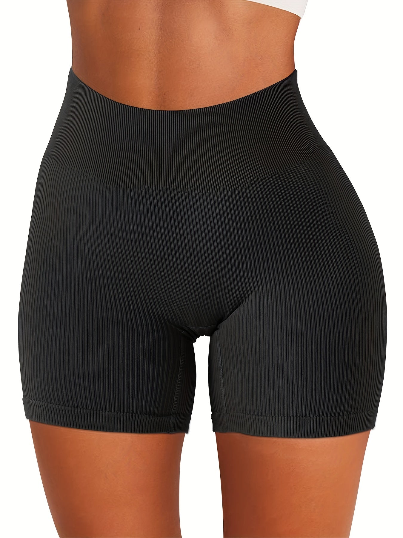 Ribbed Yoga Sports Shorts High Waist Stretchy Sexy Shorts