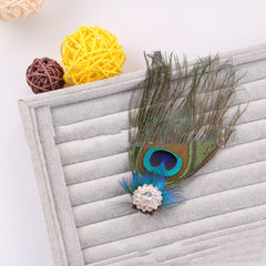 Retro Style Peacock Feather Hair Clip for Women Girls