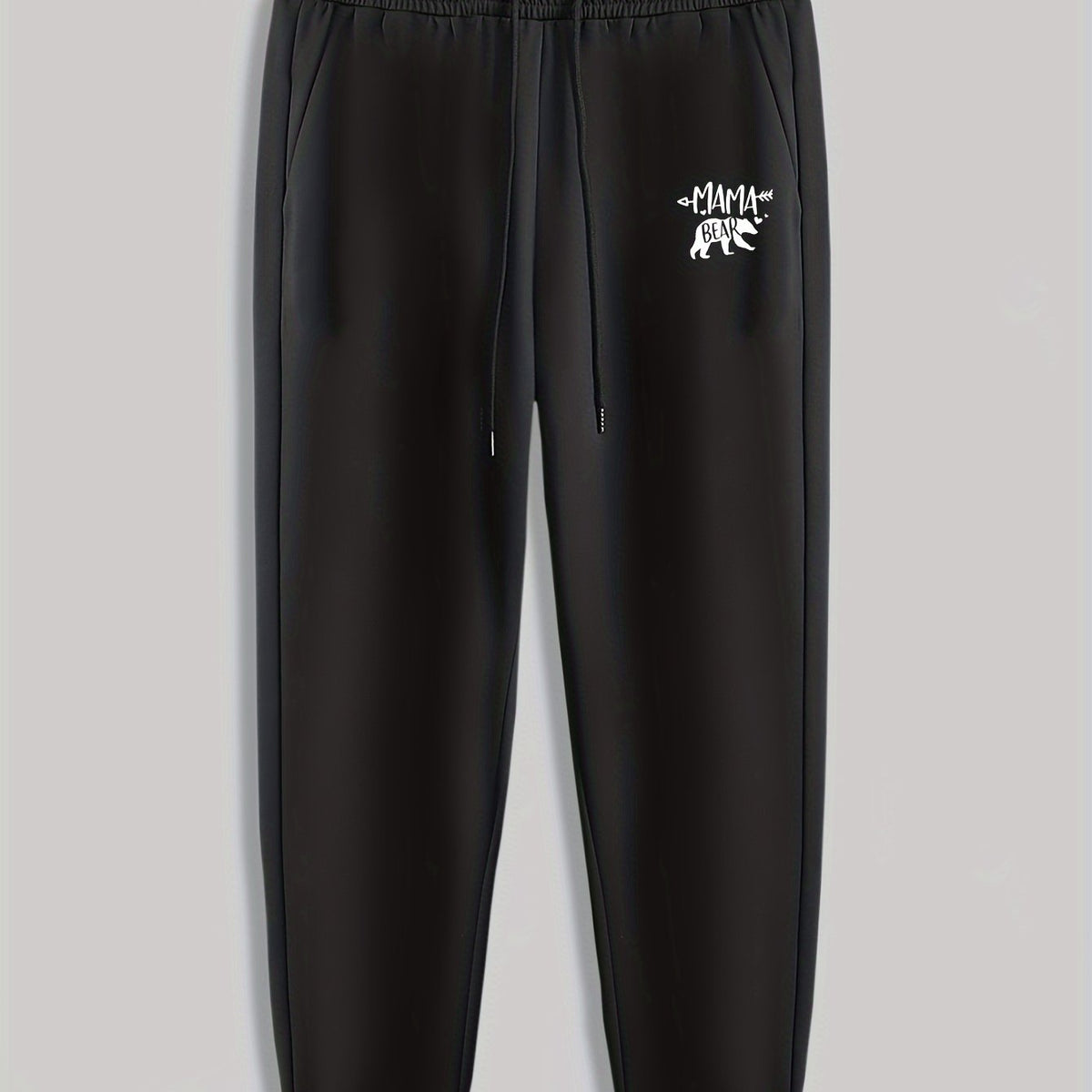 Bear Letter Mama Print Men's Pants Drawstring Sweatpants