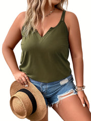  Solid V Neck Cami Top