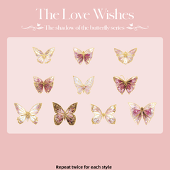 20pcs Gilded PVC Large Sticker Bag Butterfly Shadow Trail Series Retro Guka