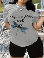  Slogan & Dragonfly Print 2 Piece Set