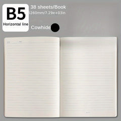 Thick Cowhide Sewing Notebook 38 Pages Student Homework Shorthand Book