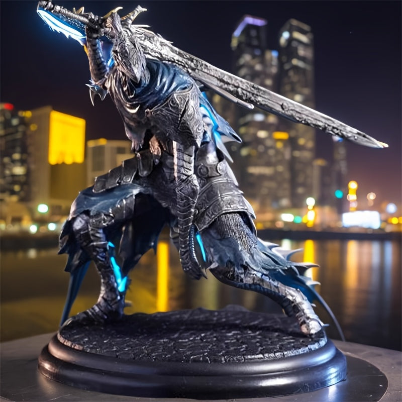 High PVC Figure Collectible Statue with Armor & Sword for Desktop Display