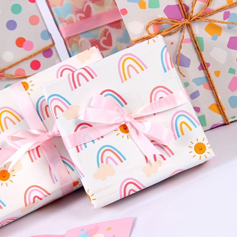 4pcs Love Rainbow Small Gravel Wrapping Paper Set