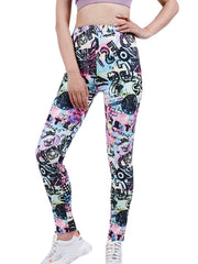 Women's Multicolor Figure Print Cropped Pants