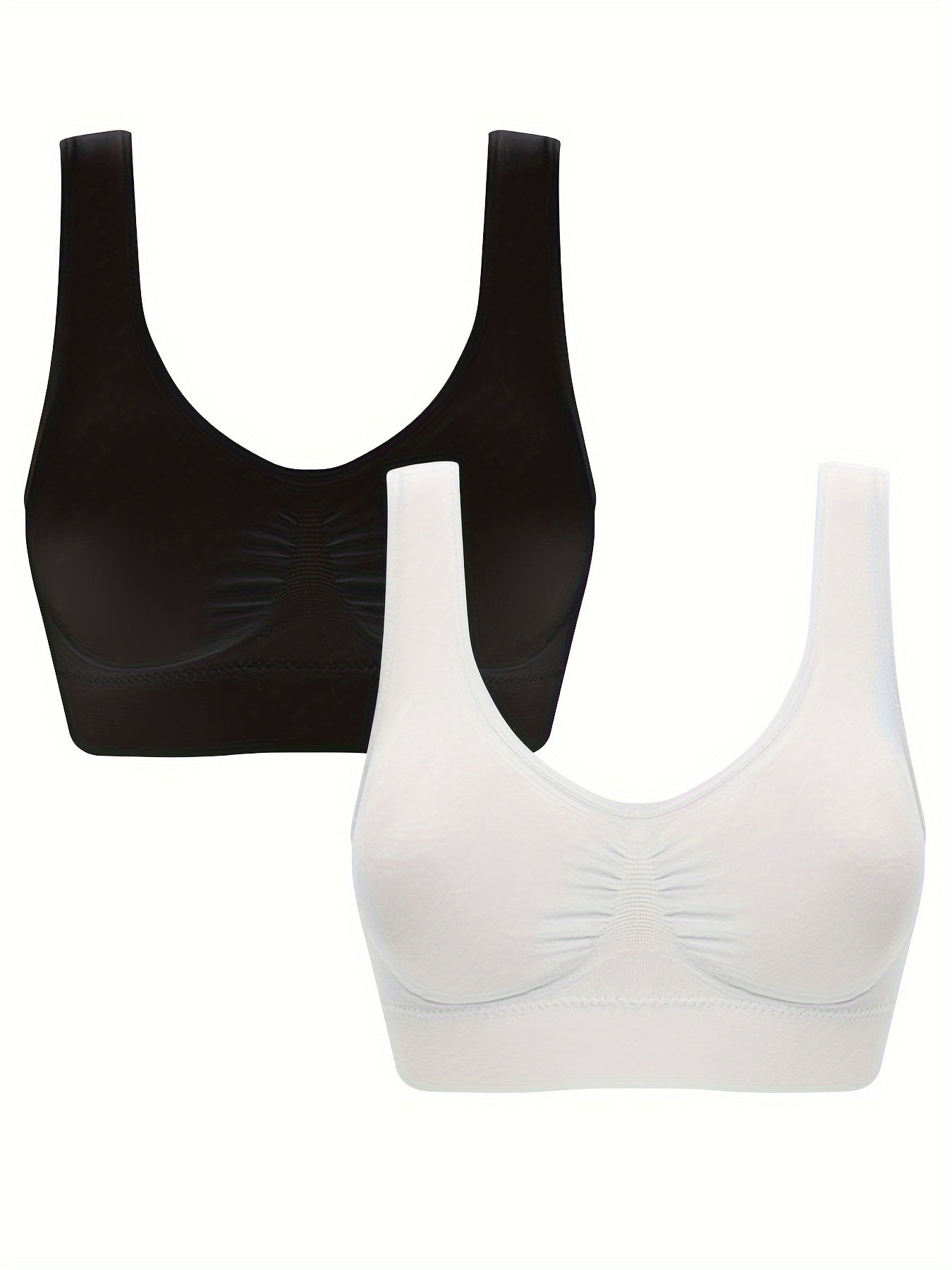2pcs Wirefree Sports Bra Yoga Crop Top Women's Activewear