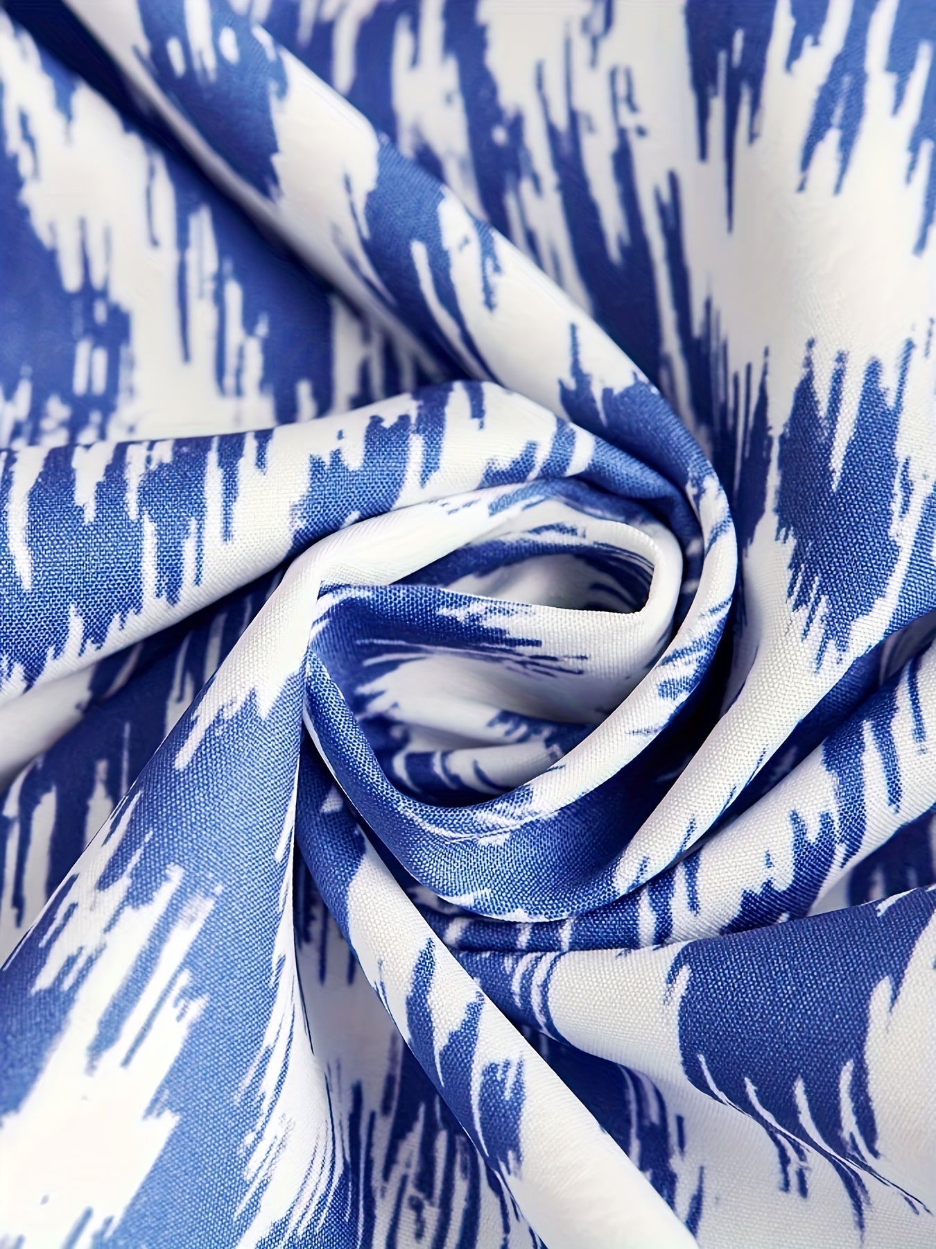 Women's Plus V Neck Ikat Print Maxi Dress with Tassel Detail