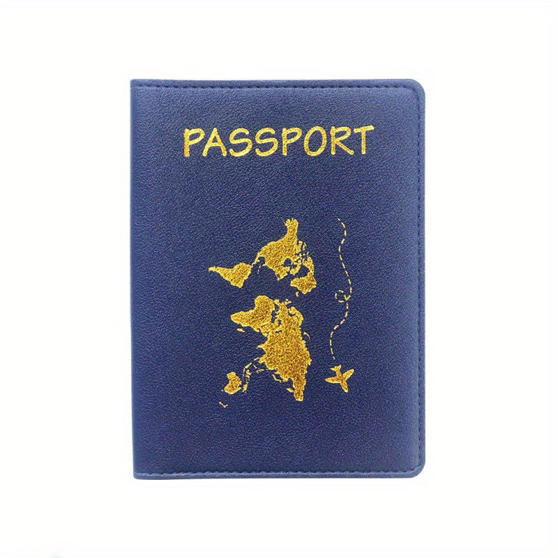 Map Pattern Passport Cover Holder Travel Case Unisex