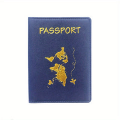 Map Pattern Passport Cover Holder Travel Case Unisex