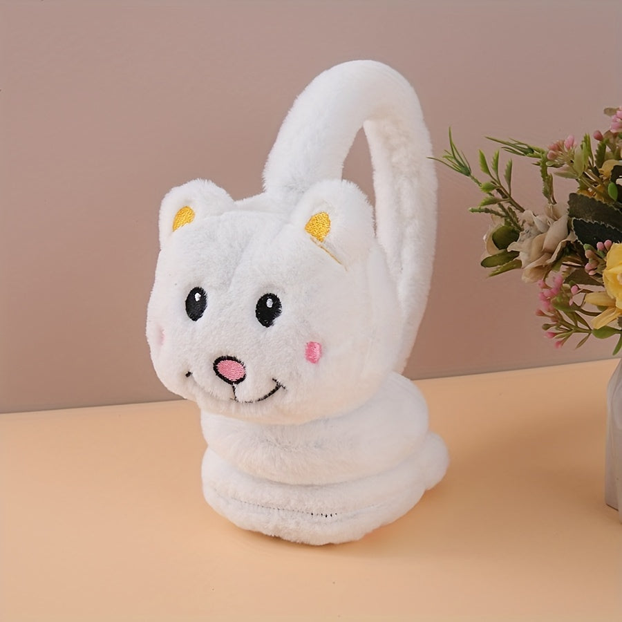 Women's Bear Earmuffs Soft Polyester Hand Washable
