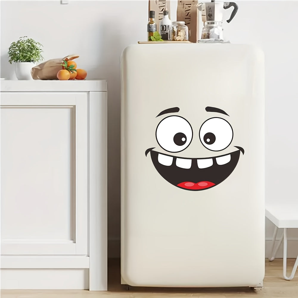 4pcs Fun Eye Trash Can Stickers Self-Adhesive PVC Decals for Car Bathroom Fridge